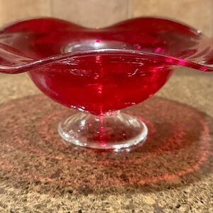 Elegant Ruby Red Glass Bowl